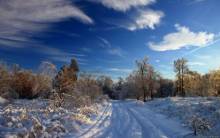 Snow road - Full HD Wallpaper