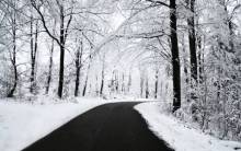 Winter Road - Full HD Wallpaper