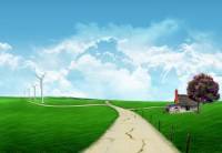 Wind turbines - Spring - Full HD Wallpaper