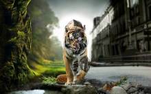 Futuristic Tiger - Full HD Wallpaper